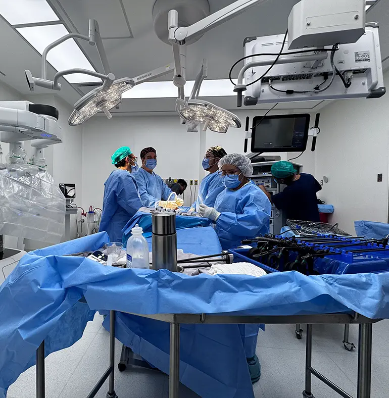 Sala de recuperación postoperatoria para cirugía robótica de próstata